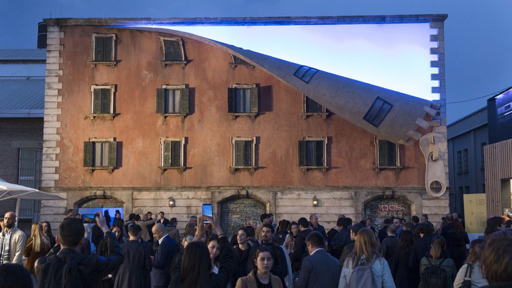 British artist “unzips” building for Milan Design Week